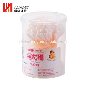 wood or plastic handle sterile cotton buds packing in opp bag pvc box