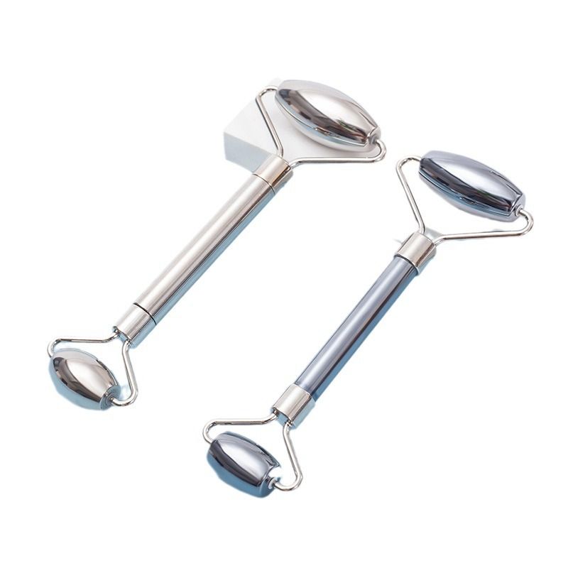 Hot-selling Electroplating Silver Color 304 Stainless Steel Facial Roller Massager Beauty Care Tool