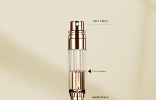 Mini Portable Unique Design Octagonal 5ML Perfume Spray Empty Bottle Self-pump Bottom Filling