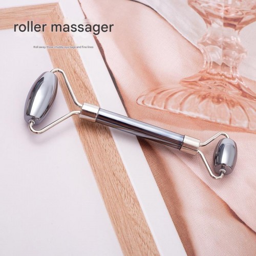 Hot-selling Electroplating Silver Color 304 Stainless Steel Facial Roller Massager Beauty Care Tool