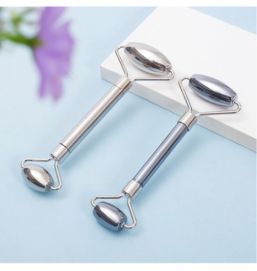Hot-selling Electroplating Silver Color 304 Stainless Steel Facial Roller Massager Beauty Care Tool