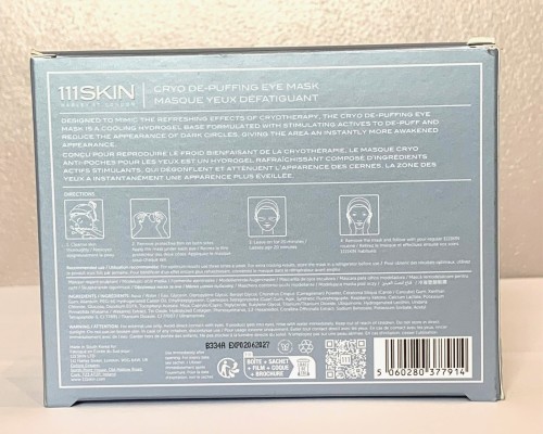 111SKIN Cryo De-Puffing Eye Mask 8 x 6ml. Brand New In Box
