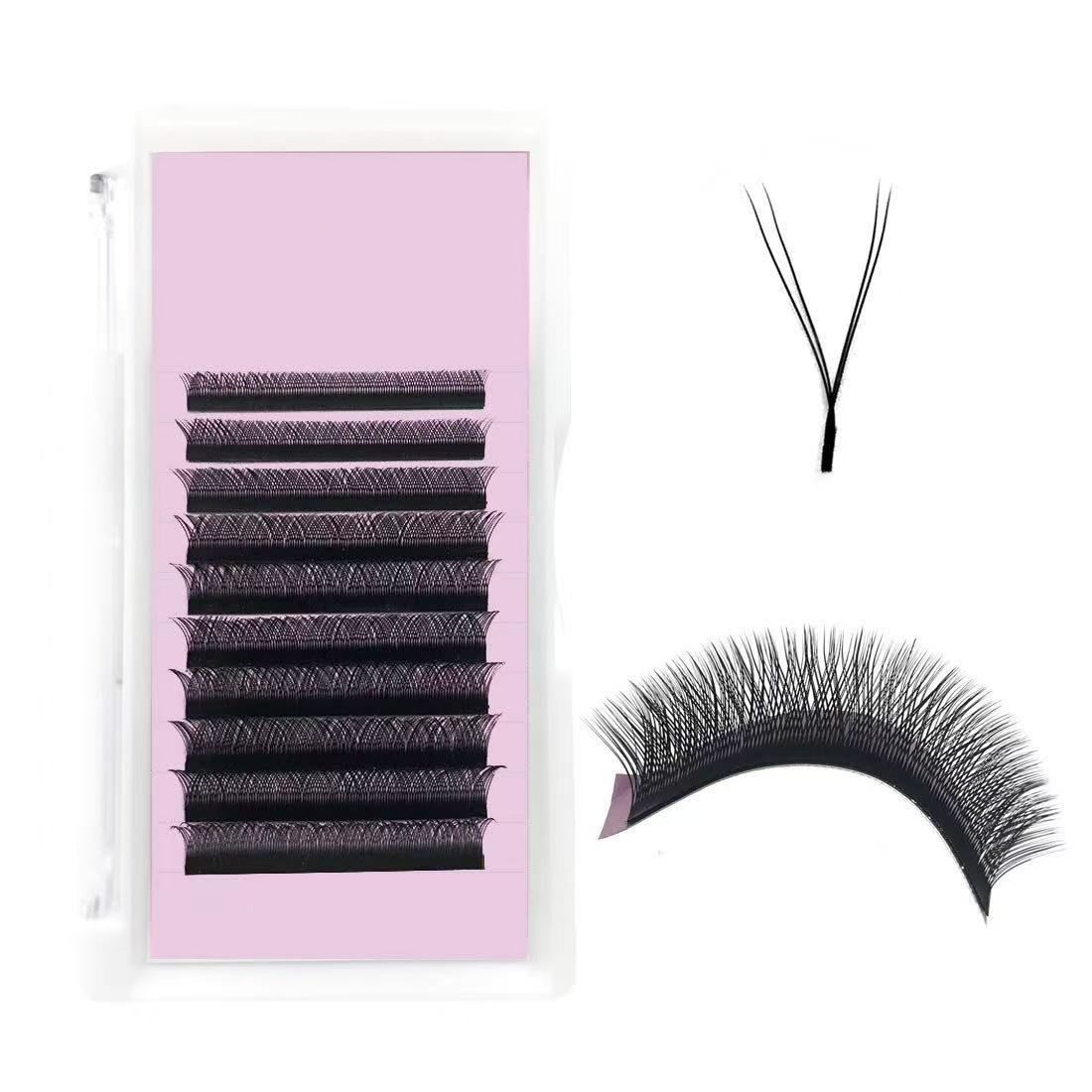 Wholesale YY Lashes in Bulk Mixed Length 8-14mm Thickness 0.07 mm Curl C Korean PBT Fiber
