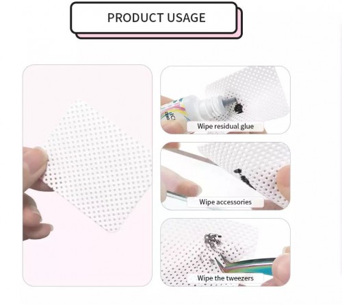 Sain 180pcs Eyelash Glue Cleanser Wipes / Sheet Lash Adhesive Remover Wipes