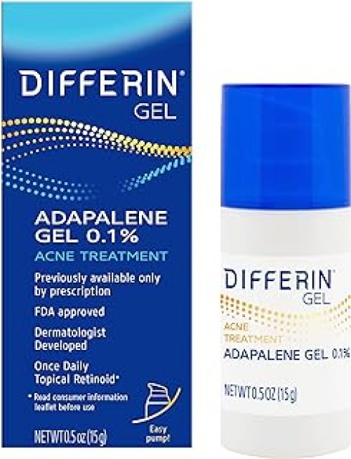 Differin Acne Treatment Gel, 30 Day Supply, Retinoid Treatment for Face with 0.1% Adapalene