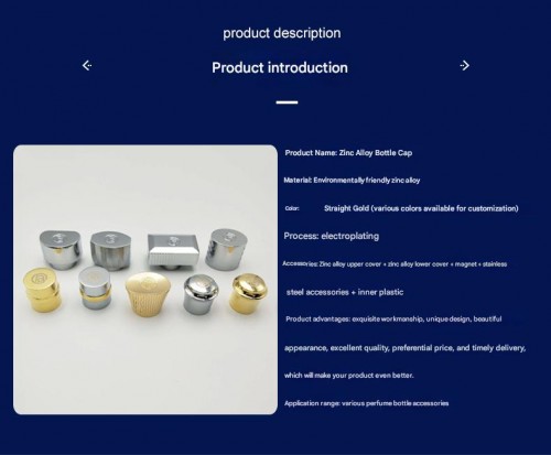 Custom Luxury Crown-shaped Metal Zinc Alloy Gold Color Plated Perfume Bottle Cap
