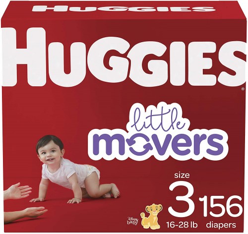 Huggies Baby Diapers, Little Movers, Multi-Color, Size 3, 156 Count