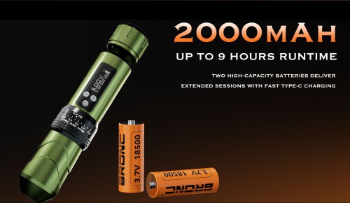 Built-in Rebound Structure BRONC for Motor Adjustable Stroke 2.6-4.0mm Permanent Tattoo Machine Overload Protection 2000mAh