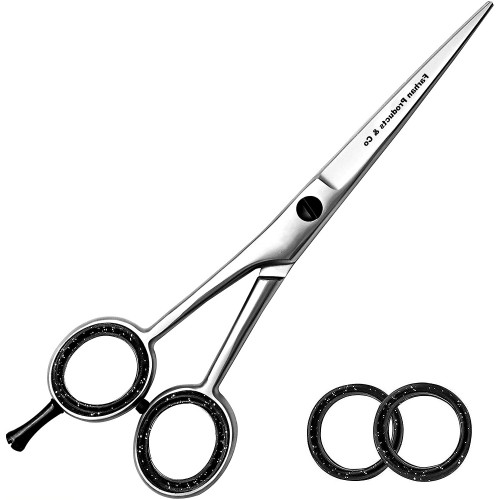 Professional 440C Steel Barber Scissors 6.5 inch hairdressing Shears Hair Cutting Scissors with Silk Leather Case