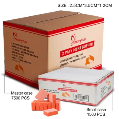 1500PCS/Inner Case Disposable Mini Nail Buffers Block Square Double Sided Sponge Nail Buffer