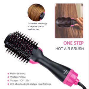 2 in 1 Hot Air Brush Hair Dryer Styler Volumizer Multi-functional Salon Negative Ion Hair Straightener Curly Hair  Air Comb