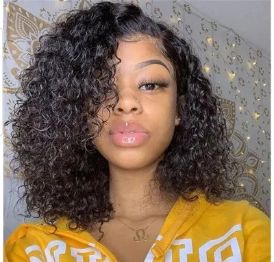 5X5 Lace Closure Human Hair Wig Curly Clsoure Frontal Wig