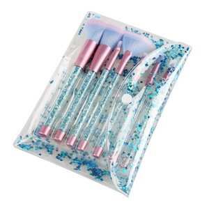 7pcs professional glitter makeup brush set professional promotional makeup brush tool kit with crystal acrylic handle