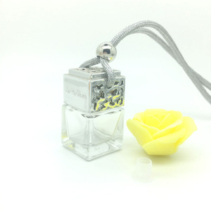 8ml square Glass bottle empty rope wooden cover perfume bottle