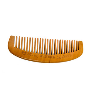 a bamboo wooden antistatic anti dandruff wide tooth comb for beard and hair