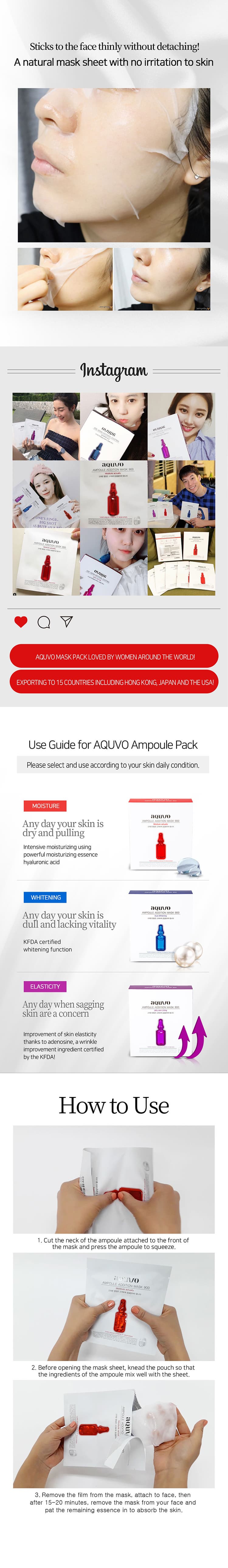  AQUVO AMPOULE MASK 900 (MOISTURIZING,WHITENING,LIFTING)