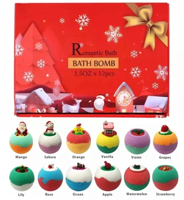 Bath Bombs Christmas Gift Set Surprise Organic Luxury Custom Bath Bomb for Kids with Toys Inside Christmas Bath Bomb