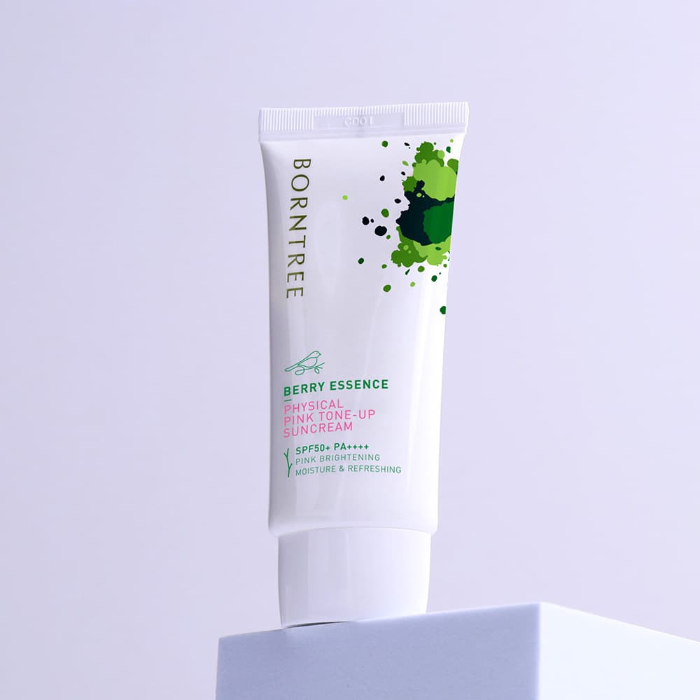 BORNTREE BERRY ESSENCE PHYSICAL PINK TONE-UP SUNCREAM SPF50+ PA++++ / 50ml