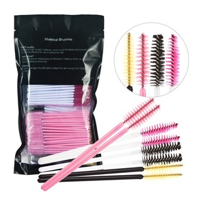 China flock tip lint free disposable lip brushes mascara eyelash brushes applicator