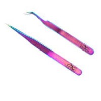 Colored Eyelash Tweezers Straight Pro Straight Curved Angled 15 Degree & 45 Degree Tweezers Kits