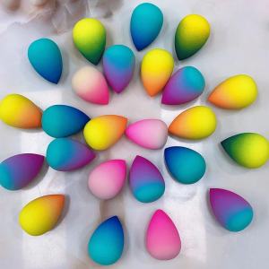 Colorful Rainbow Teardrop Washable Latex Super Soft cosmetic puff marshmallow beauty sponge esponjas de maquillaje Makeup Sponge