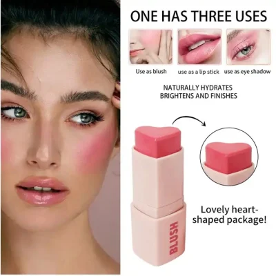 Custom Face Make up Heart Shape Vegan Creamy Blush on Stick Organic Cheeks Matte Tint Cosmetics Blush