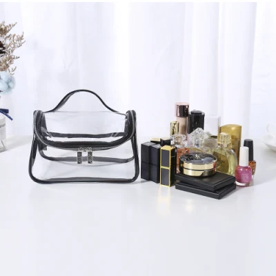 Custom Waterproof Clear PVC Cosmetic Makeup Bag with Zipper Closure