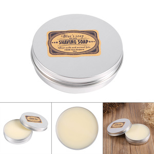 Deluxe Mens Round Facial Goat Milk Beard Shaving Soap Barbering Shave Tool