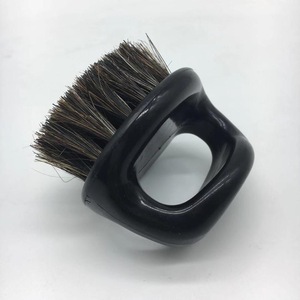 Fashion high quality cleaning black boar bristle wood shaving beard brush for men