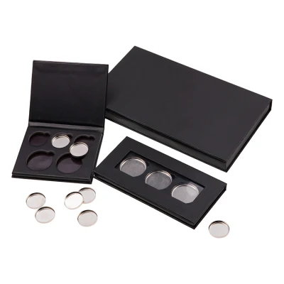 Firstsail Wholesale Low MOQ Black Makeup Packaging DIY Empty Magnetic Eyeshadow Palette