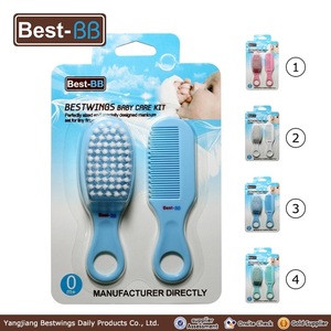 grooming kit for baby hairbrush and comb set with four color