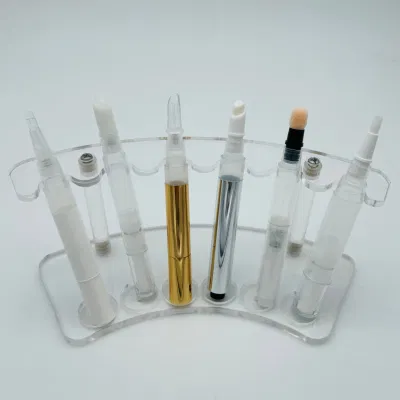Hot Sales Transparent Round Plastic Lip Gloss Pencil Packaging for Make up