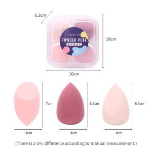 Lameila OEM Custom Beauty Sponge 4pcs Cosmetics Make Up Powder Puff Makeup Sponge Blender With Packaging Box YF219