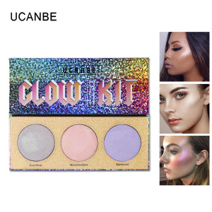 Latest Product 2019 Private Label Cosmetics Wholesale 3 colors Sequins Pearl Highly Pigmented Eyeshadow  Palette