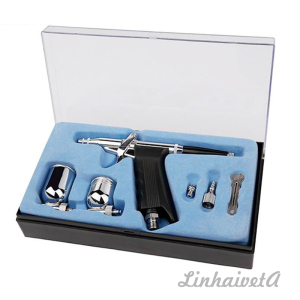 LinhaivetA nail makeup trigger airbrush kit mini air brush tattoo machine set