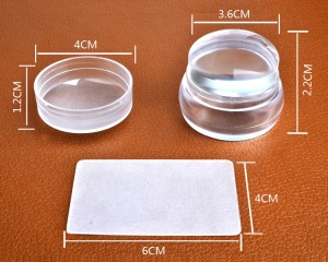 Misscheering New Lovely Design Matte Nail Art Stamper Scraper with  Silicone Jelly 3.5cm Nail Stamp Stamping Tools