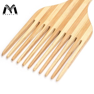 Mr. Mountain Wholesale Natural Private Label Wide Tooth Bamboo Afro Pick Comb