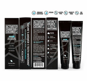 Natural fluoride free & sls free teeth whitening activated organic black coconut charcoal toothpaste