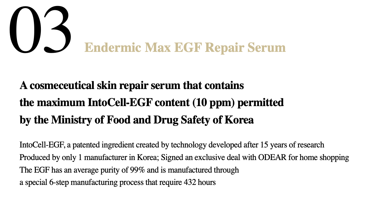 [ODEAR] Endermic Max EGF Repair Serum