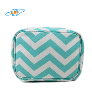 OEM Factory Women Round Cosmetic Bag Travel Canvas Makeup Mag