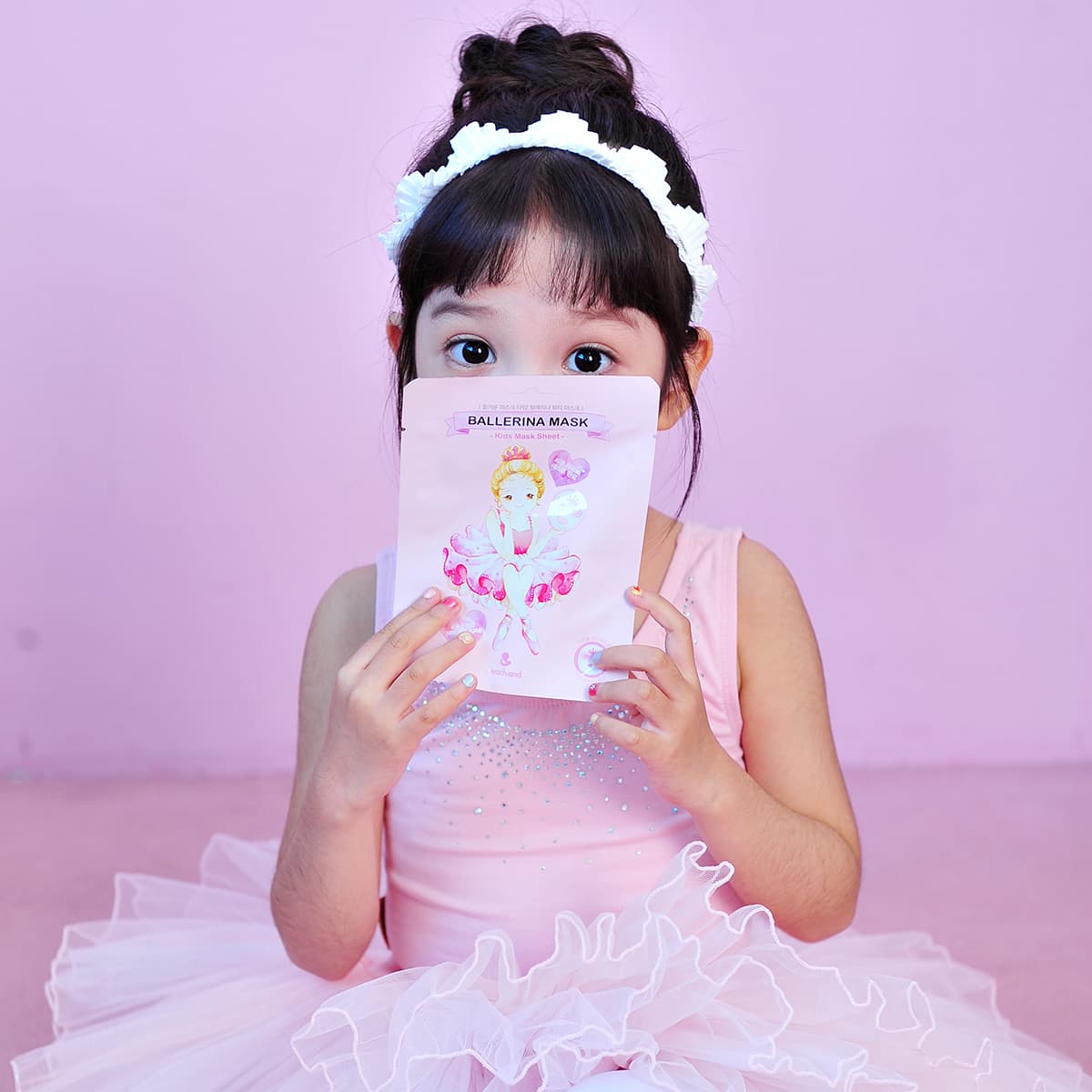 peach and ballerina mask