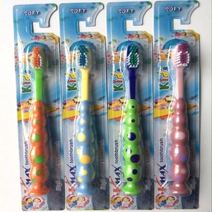Soft TPE handle children toothbrush with suction cup