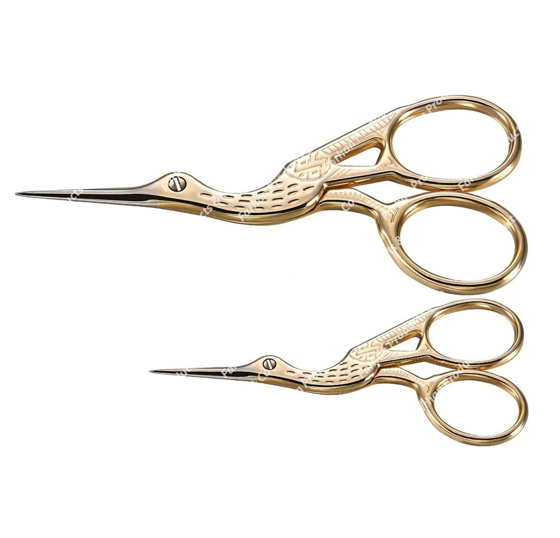 Stork Scissors Hot Selling Fancy Color Embroidery Stainless Steel Household Scissors Gold Plated