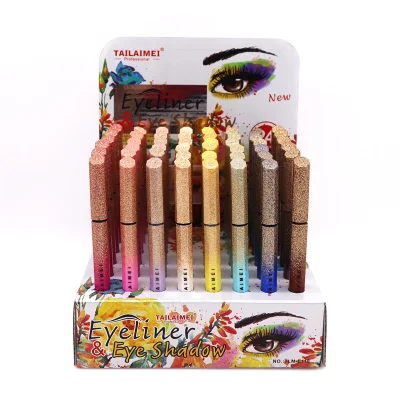 Tailaimei Custom Logo 2 in 1 Eyeliner Eye Shadows 8 Colors Liquid Eyeliner Eye Shadow Long Lasting Waterproof Makeup Eye Shadow