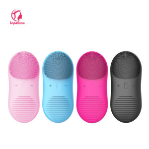 Wireless Beauty Skin Care Wash Face Silicone Clear Sonic Skin Facial Brushes Cleansing Brush Massager Vibrating Face Cleanser