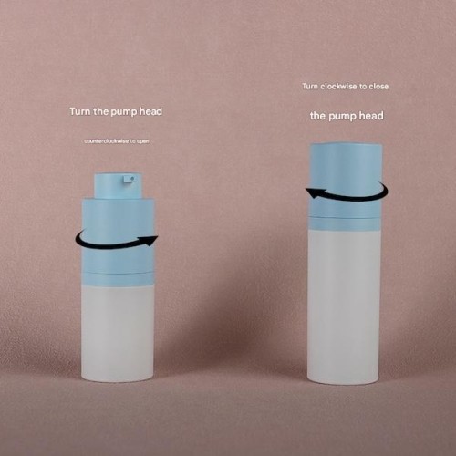 Acrylic Round Rotating Vacuum Cosmetic Press-type Lotion Dispensing Bottle