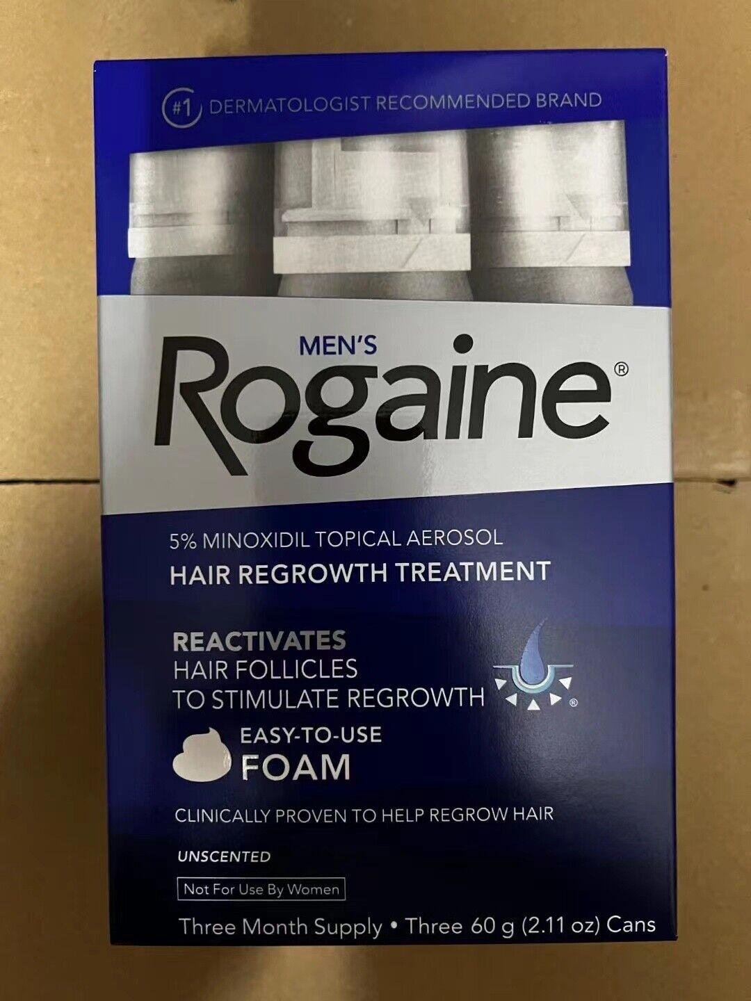 Mens Rogaine 5% Minoxidil Hair Regrowth Treatment Foam - 3 Months Supply