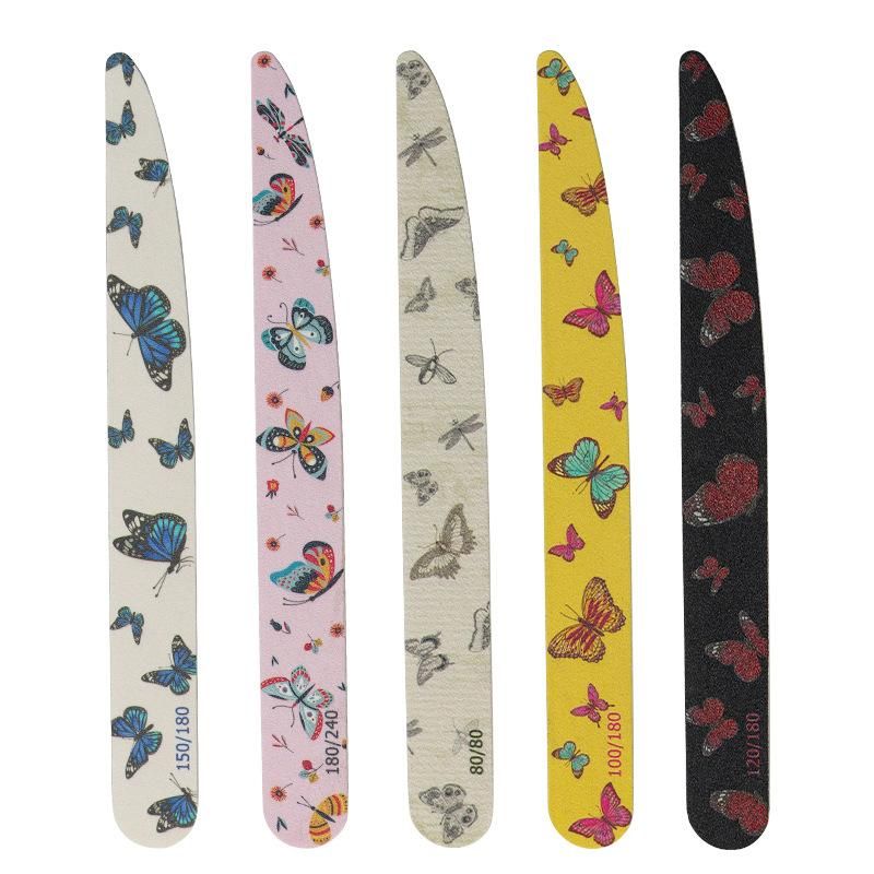 Eco Knife Shaped Butterfly Nail File Printing Nail File Wooden Knife Shape Nail Files