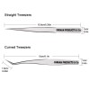 Eyelash Extension Tweezers Professional 2 Pcs Straight and Curved Pointed Tweezers Crafted Tweezers for 3D-6D olume False