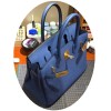 Royal Blue Malachite Green Platinum Bag Genuine Leather Bag Lychee Grain Leather Handbag 25cm